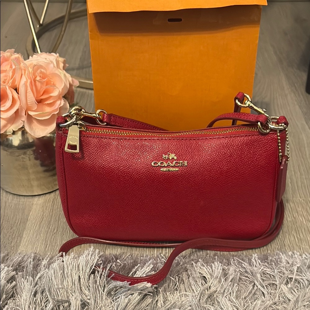 Coach Red Crossbody Bag with Gold Hardware